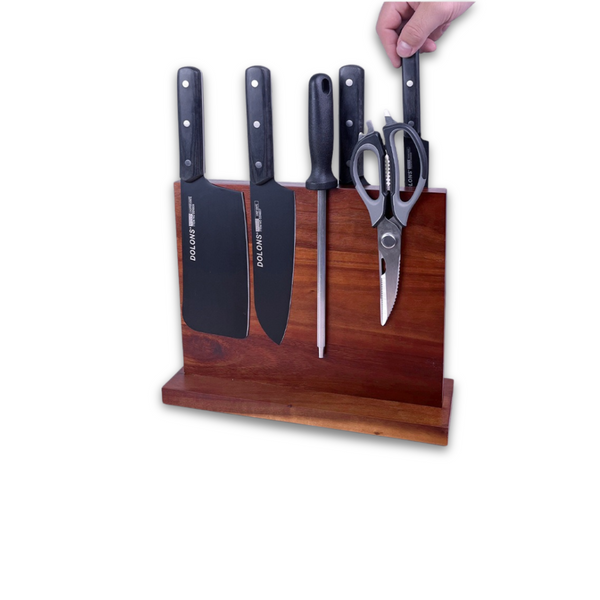 Elegant magnetiskt knivställ i trä